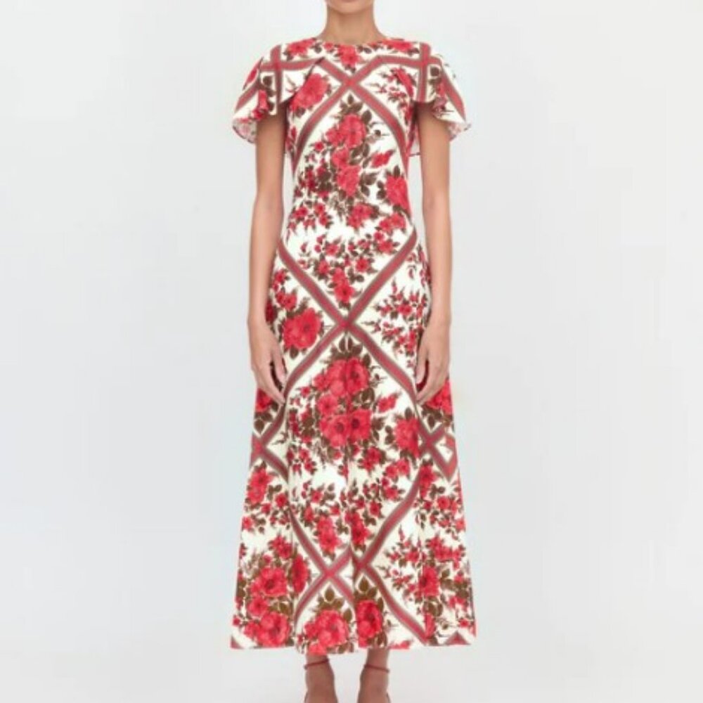 Hill House: The Davina Dress - Red Diamond Rose